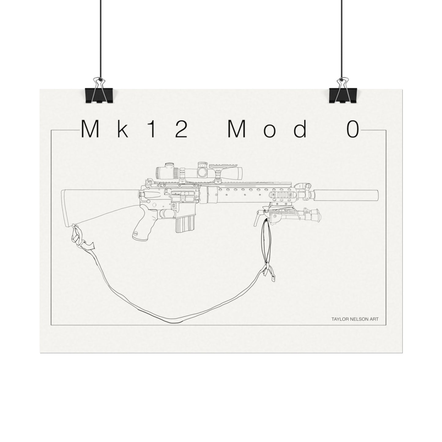 Mk12 Mod 0 - Textured Watercolor Matte Print