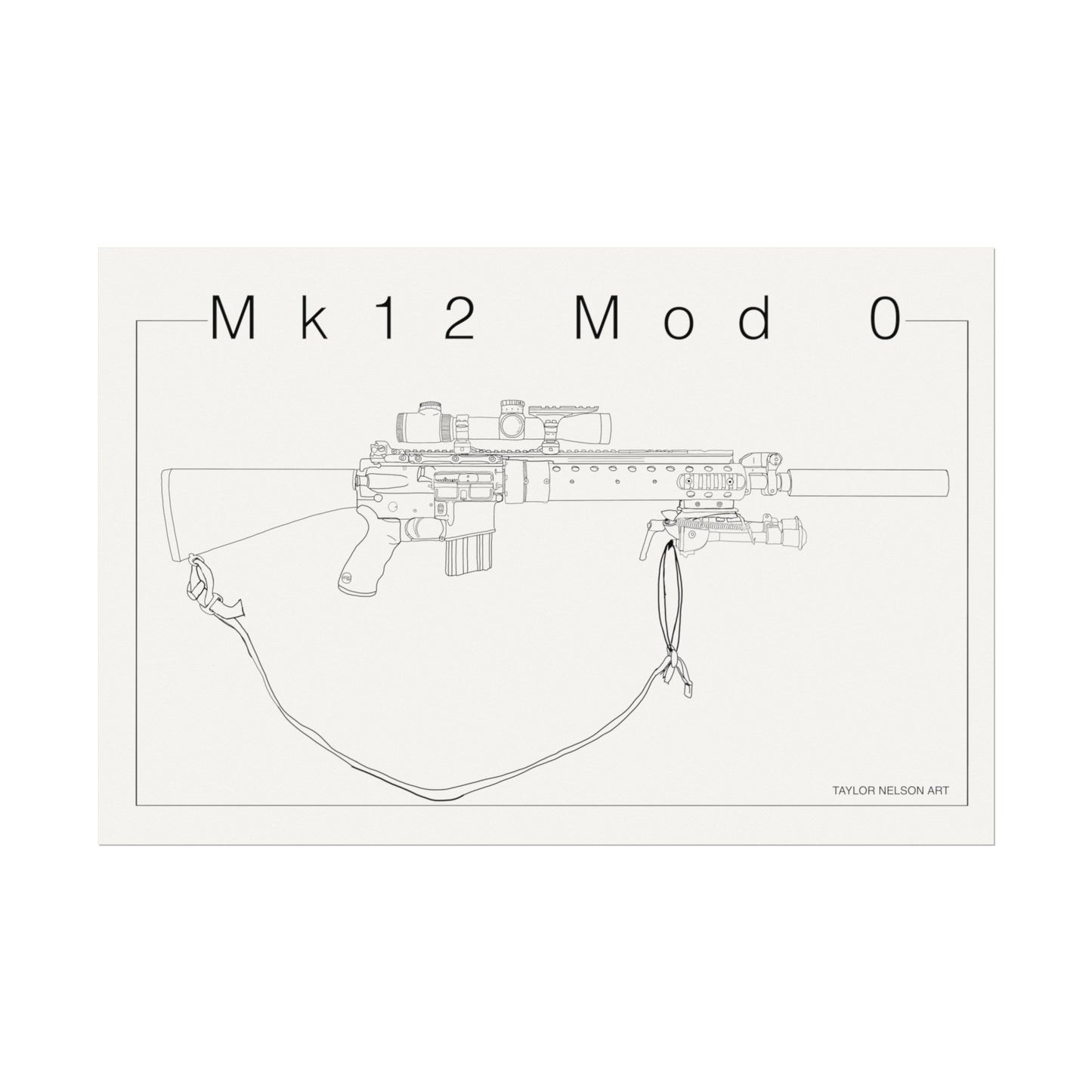Mk12 Mod 0 - Textured Watercolor Matte Print