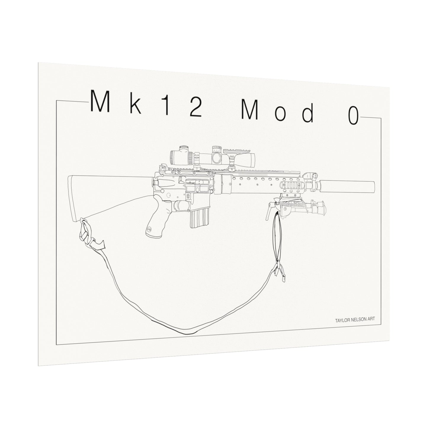 Mk12 Mod 0 - Textured Watercolor Matte Print