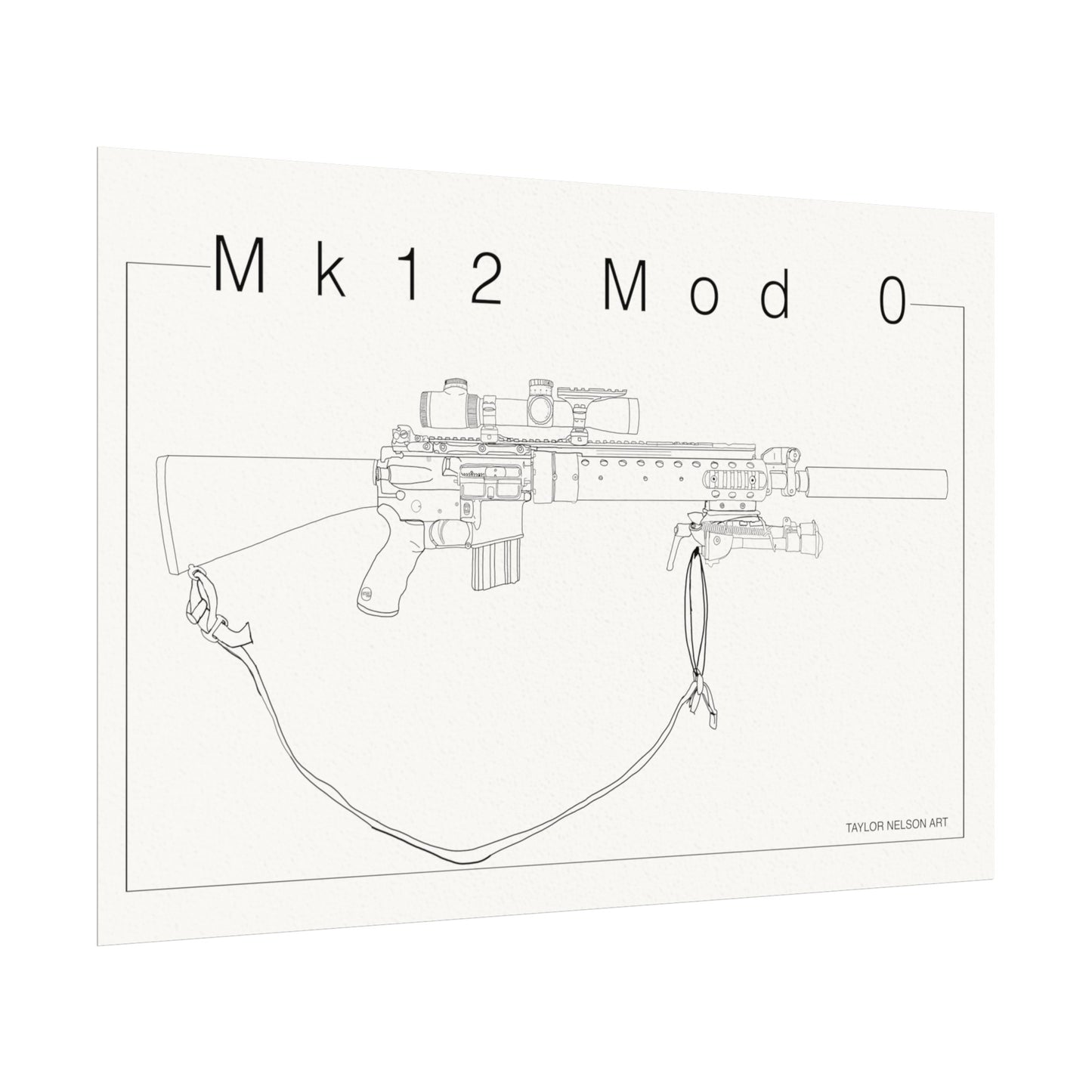 Mk12 Mod 0 - Textured Watercolor Matte Print