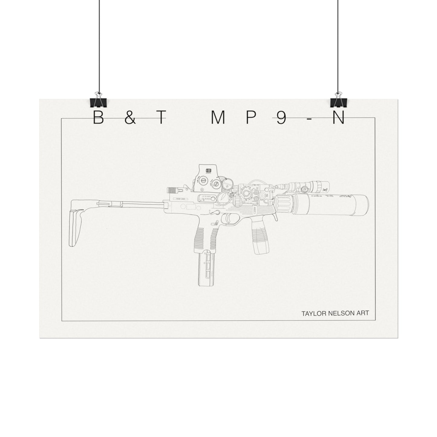 B&T MP9-N Hand Drawn -Textured Watercolor Matte