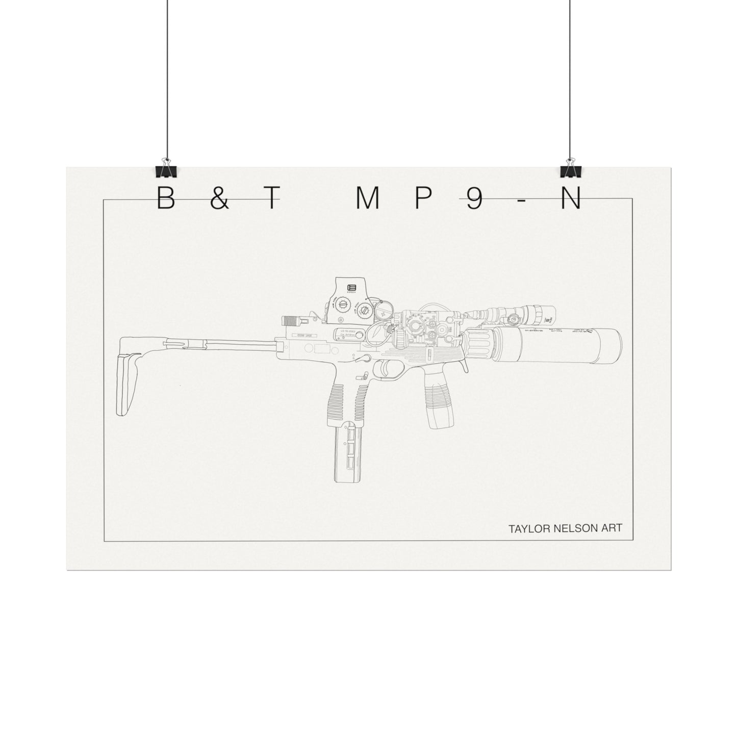 B&T MP9-N Hand Drawn -Textured Watercolor Matte