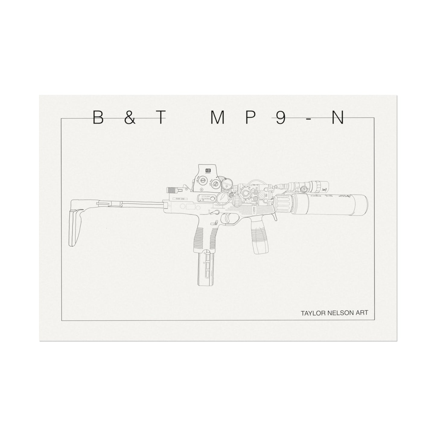 B&T MP9-N Hand Drawn -Textured Watercolor Matte