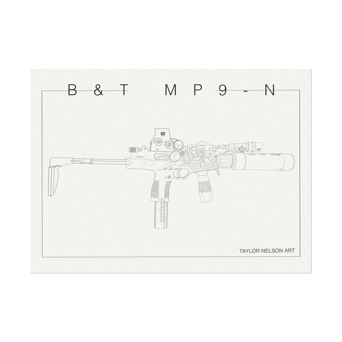 B&T MP9-N Hand Drawn -Textured Watercolor Matte