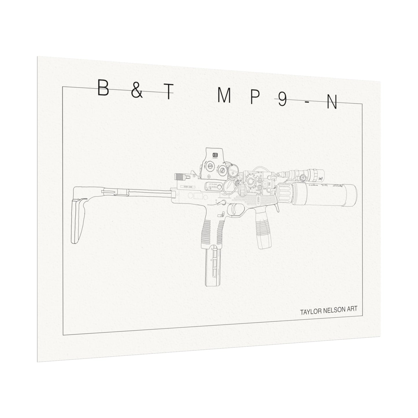 B&T MP9-N Hand Drawn -Textured Watercolor Matte