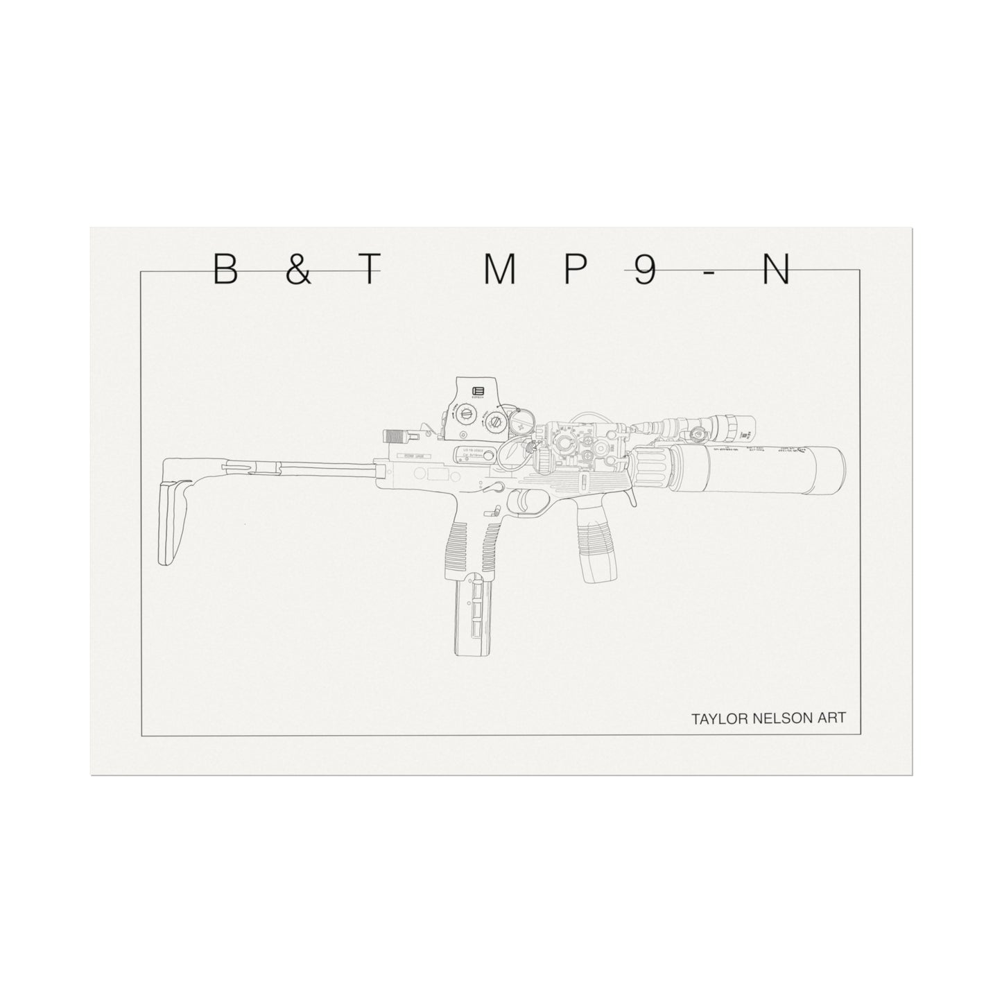 B&T MP9-N Hand Drawn -Textured Watercolor Matte