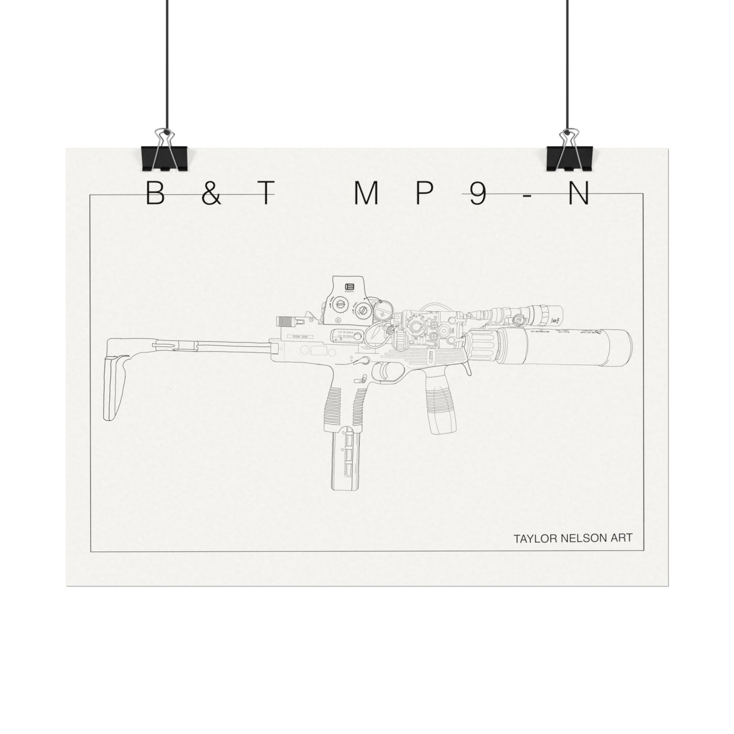 B&T MP9-N Hand Drawn -Textured Watercolor Matte