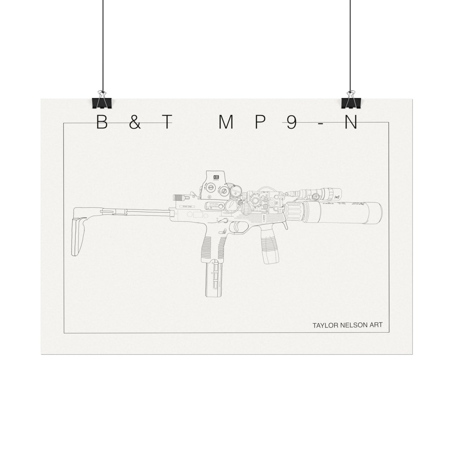 B&T MP9-N Hand Drawn -Textured Watercolor Matte