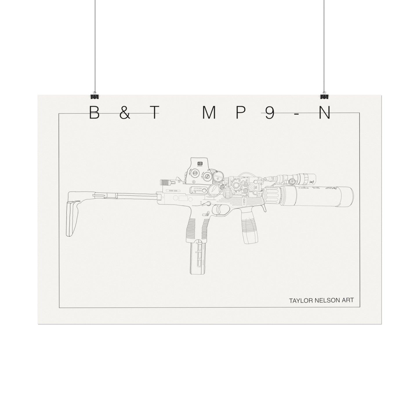 B&T MP9-N Hand Drawn -Textured Watercolor Matte