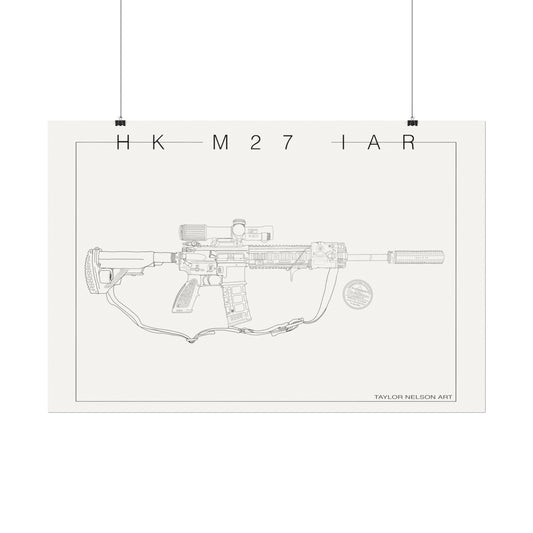 HK M27 Infantry Automatic Rifle Satin and Archival Matte Posters