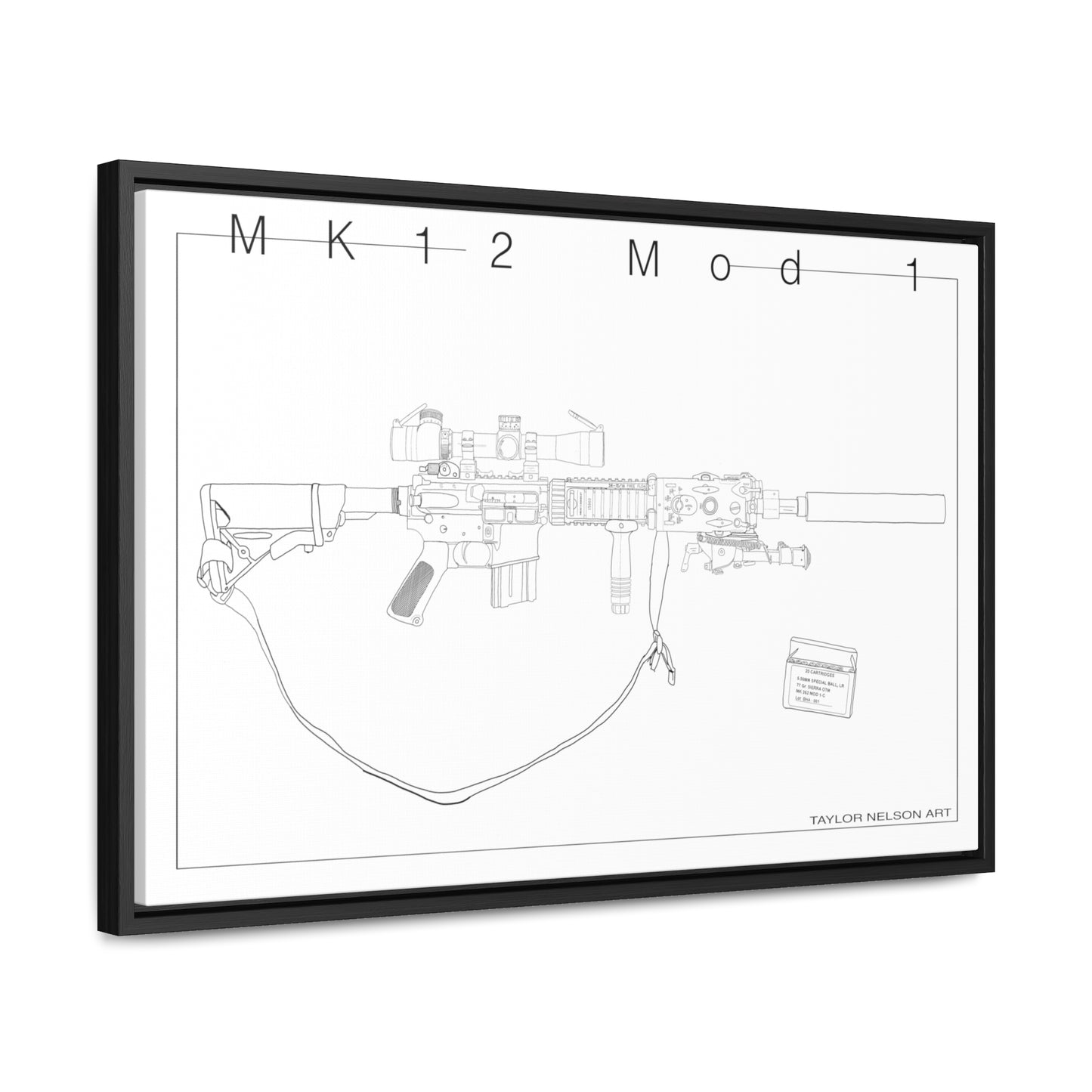 "As Issued" Mk12 Mod 1 - Gallery Canvas Wraps, Horizontal Frame