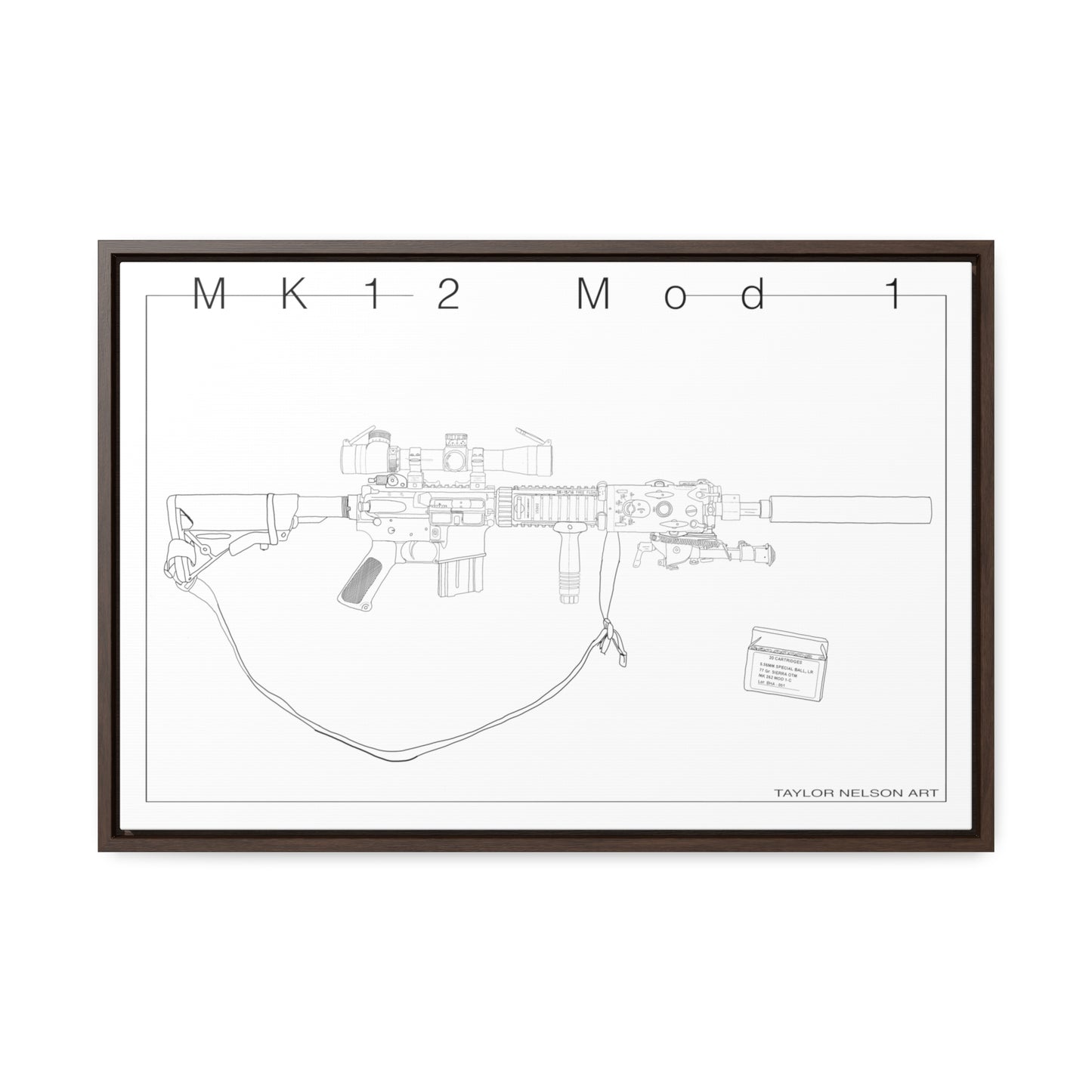 "As Issued" Mk12 Mod 1 - Gallery Canvas Wraps, Horizontal Frame