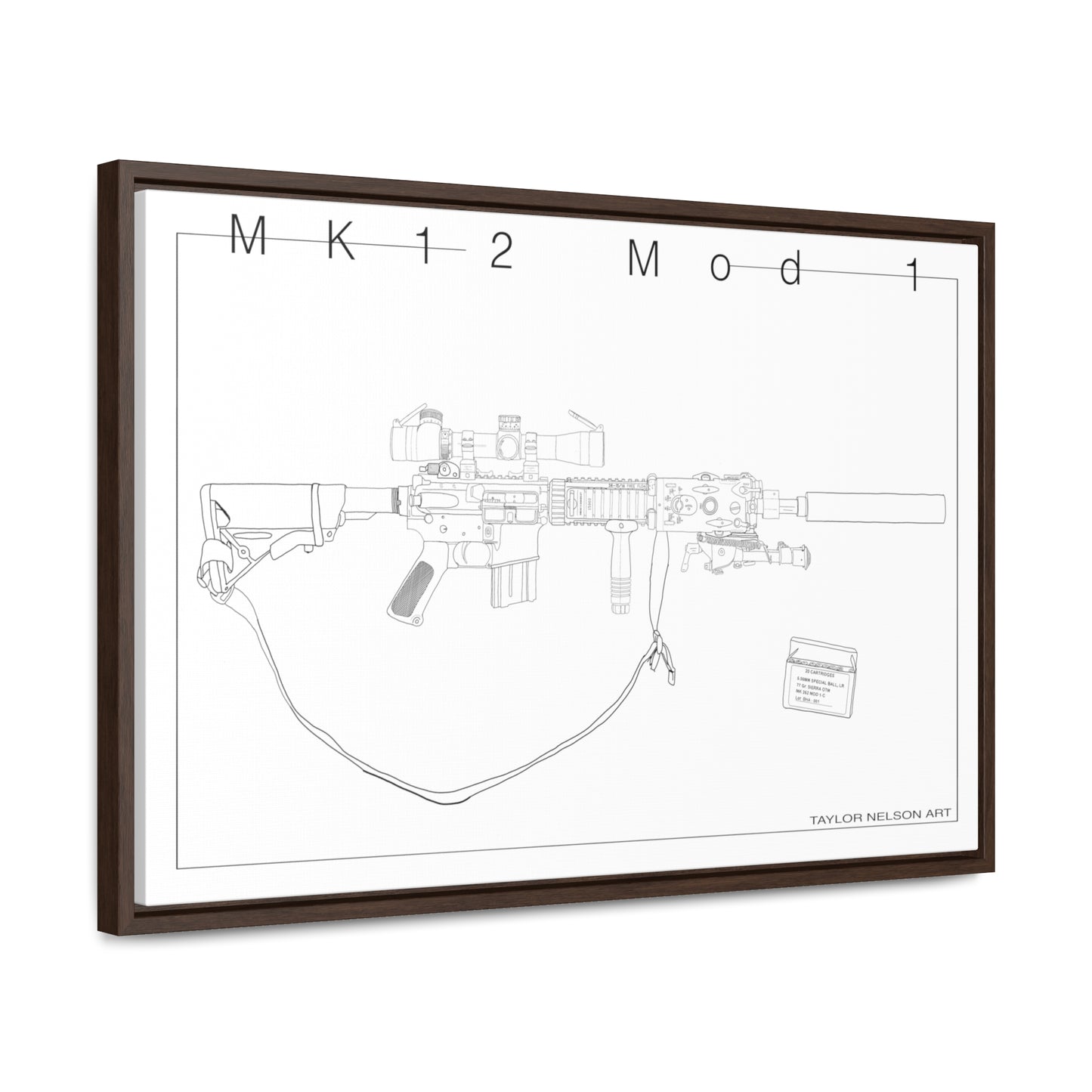 "As Issued" Mk12 Mod 1 - Gallery Canvas Wraps, Horizontal Frame