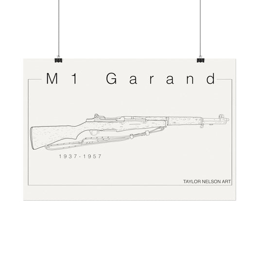 M1 Garand - Textured Watercolor Matte Print